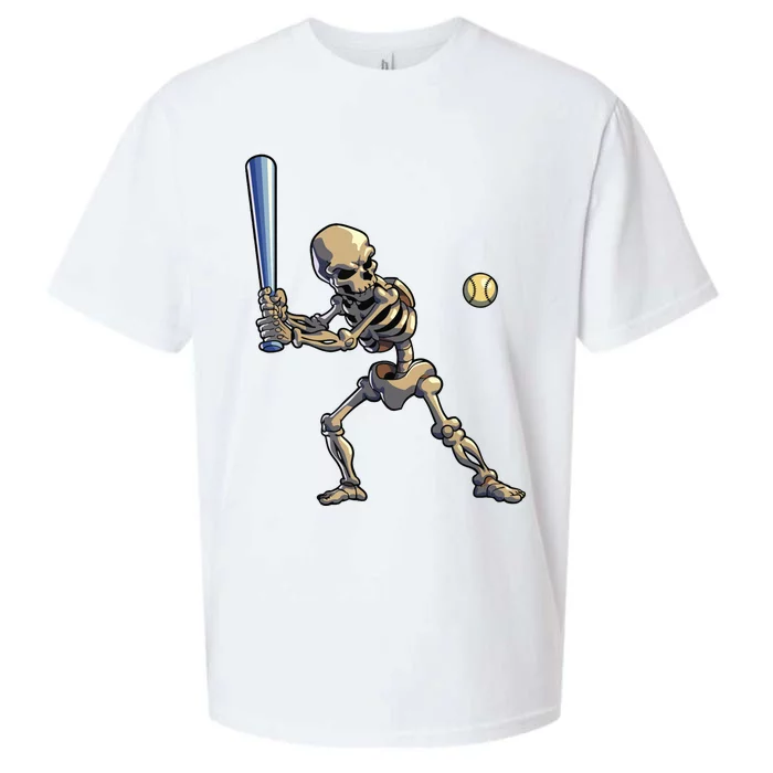 Baseball Skeleton Halloween Boy Baseball Halloween Sueded Cloud Jersey T-Shirt