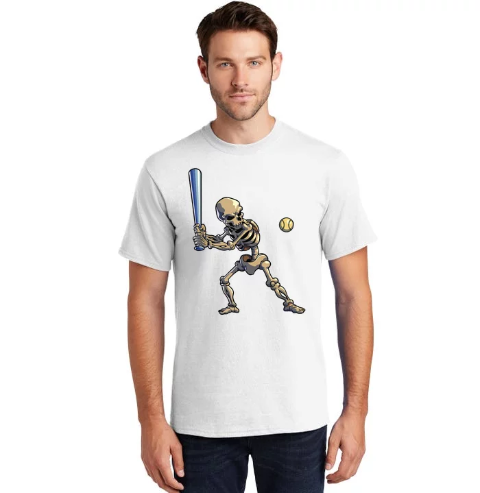 Baseball Skeleton Halloween Boy Baseball Halloween Tall T-Shirt