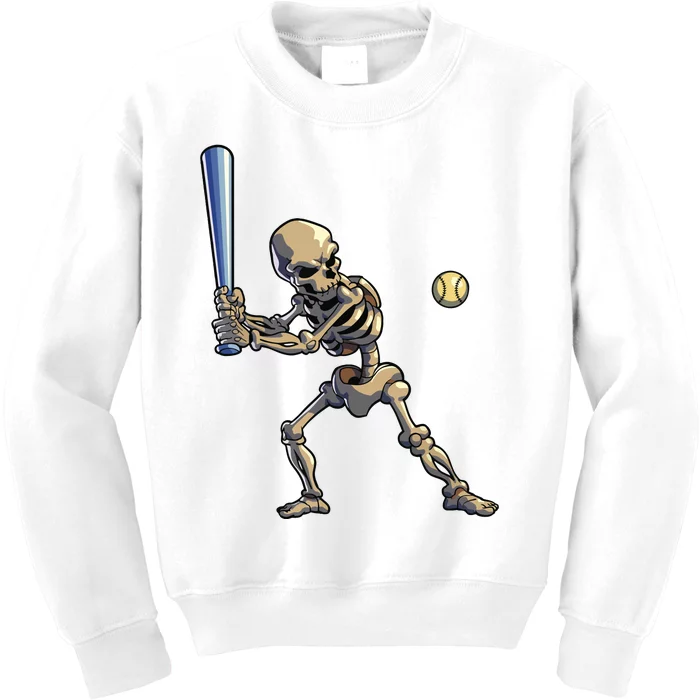 Baseball Skeleton Halloween Boy Baseball Halloween Kids Sweatshirt