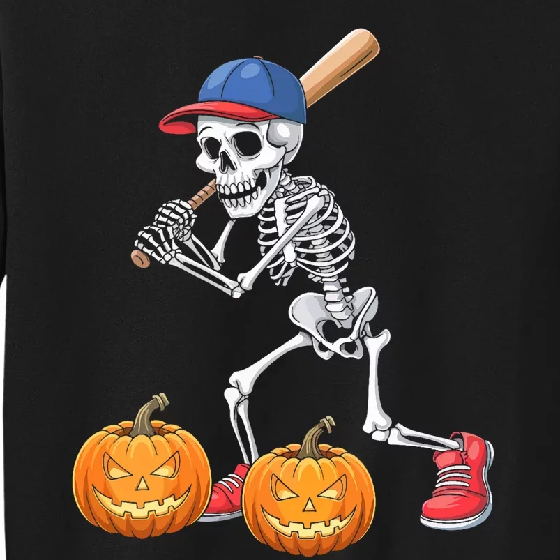 Baseball Skeleton Halloween Funny Baseball Halloween Sweatshirt