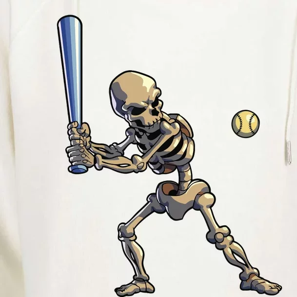 Baseball Skeleton Halloween Boy Baseball Halloween Womens Funnel Neck Pullover Hood