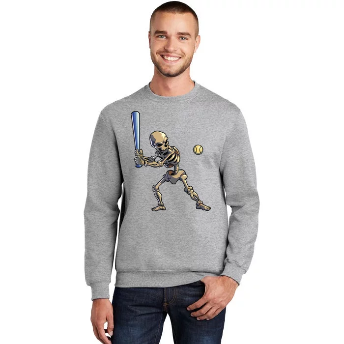 Baseball Skeleton Halloween Boy Baseball Halloween Tall Sweatshirt