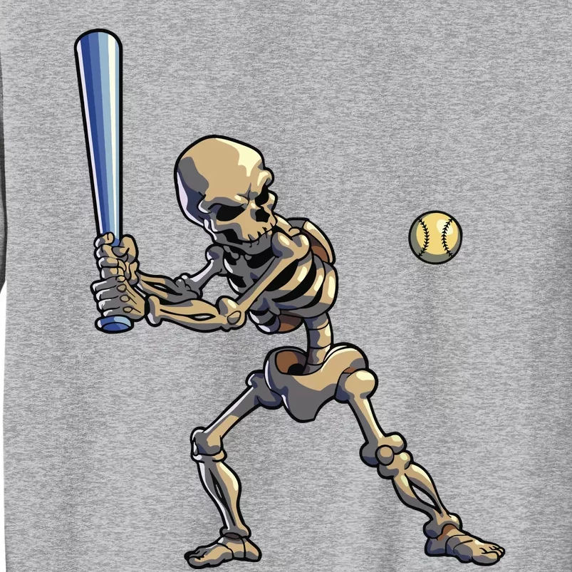 Baseball Skeleton Halloween Boy Baseball Halloween Tall Sweatshirt