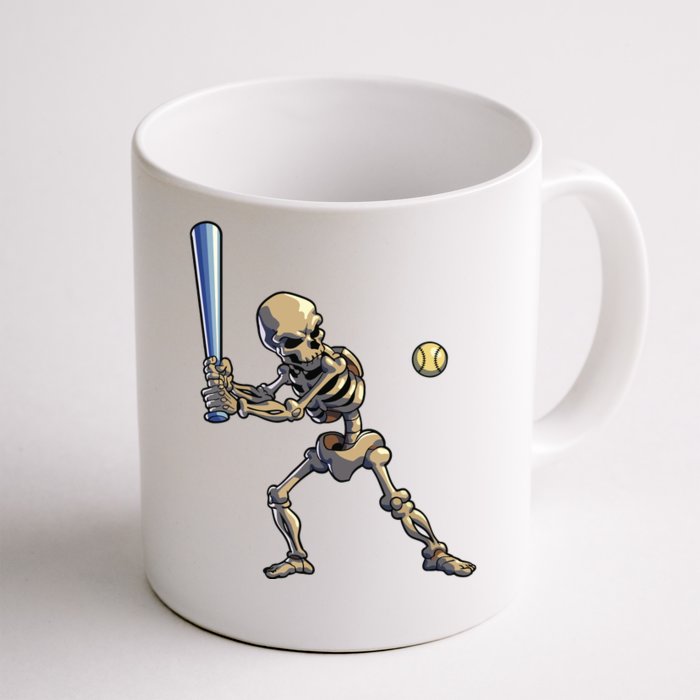 Baseball Skeleton Halloween Boy Baseball Halloween Front & Back Coffee Mug