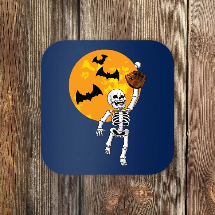 Baseball Skeleton Halloween Boy Baseball Hallowen Coaster