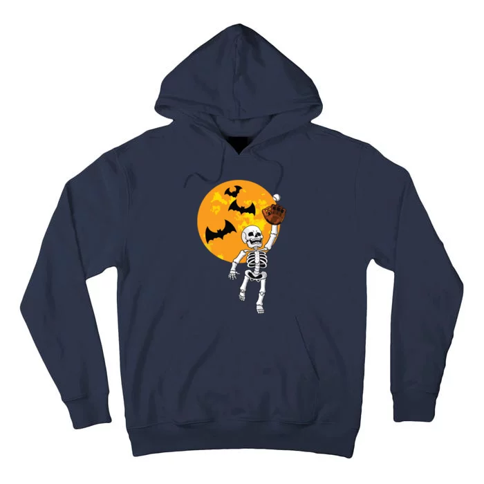 Baseball Skeleton Halloween Boy Baseball Hallowen Tall Hoodie