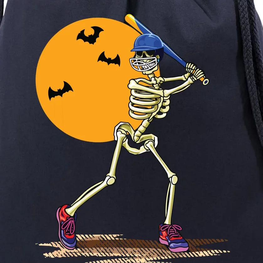 Baseball Skeleton Halloween Boy Baseball Halloween Drawstring Bag