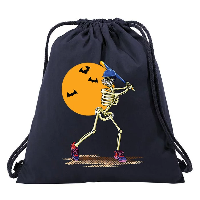 Baseball Skeleton Halloween Boy Baseball Halloween Drawstring Bag