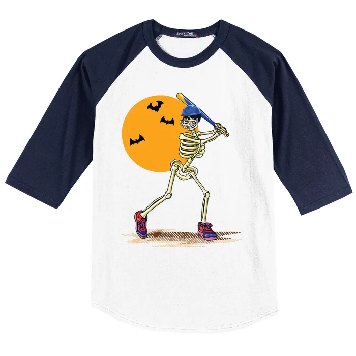 Baseball Skeleton Halloween Boy Baseball Halloween Baseball Sleeve Shirt