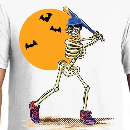 Baseball Skeleton Halloween Boy Baseball Halloween Pajama Set