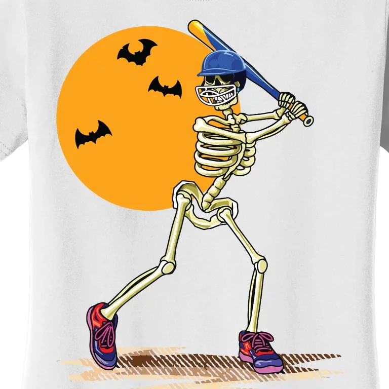 Baseball Skeleton Halloween Boy Baseball Halloween Women's T-Shirt