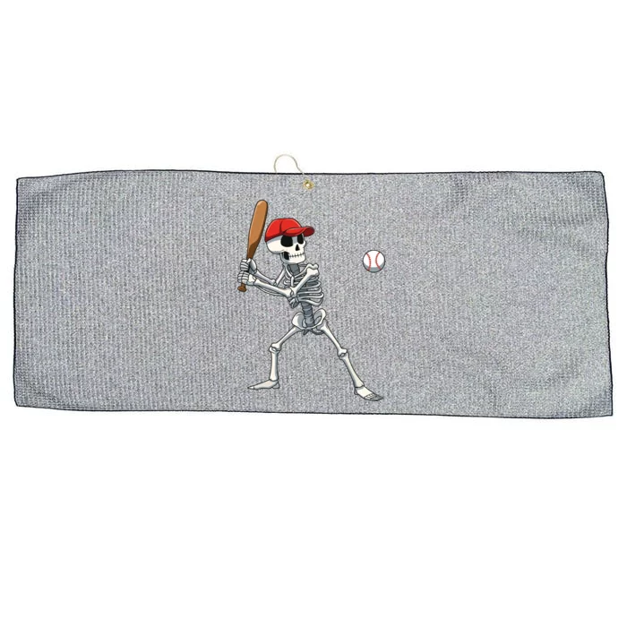 Baseball Skeleton Halloween Skeleton Playing Baseball Large Microfiber Waffle Golf Towel