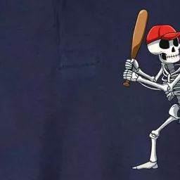 Baseball Skeleton Halloween Skeleton Playing Baseball Softstyle Adult Sport Polo