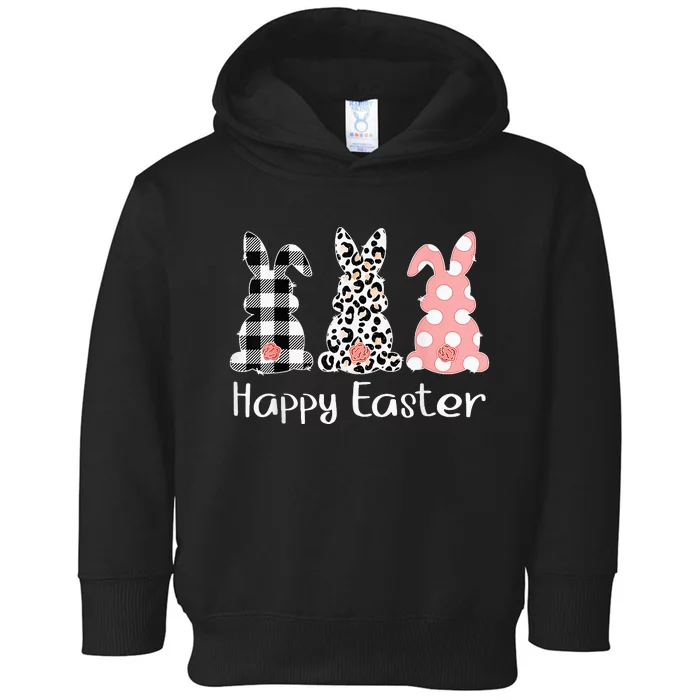 Bunny Spring Hunt Eggs Rabbit Leopard Easter Toddler Hoodie