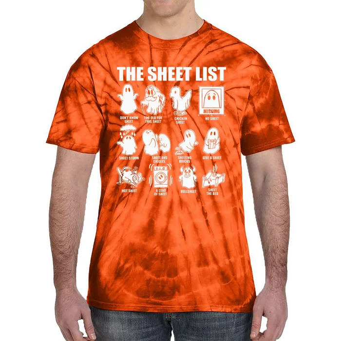 Boo Sheet Halloween The Sheet List Tie-Dye T-Shirt