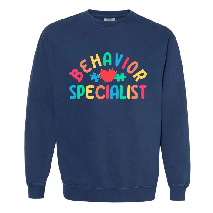 Behavior Specialist Heart Behavioral Specialist Garment-Dyed Sweatshirt