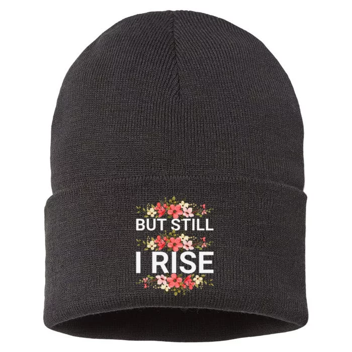 But Still I Rise Inspiration Quote Black Women Queen Sustainable Knit Beanie