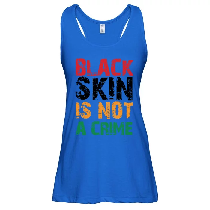 Black Skin Is Not A Crime Juneteenth African American Great Gift Ladies Essential Flowy Tank