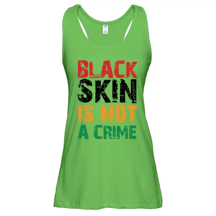 Black Skin Is Not A Crime Juneteenth African American Gift Ladies Essential Flowy Tank