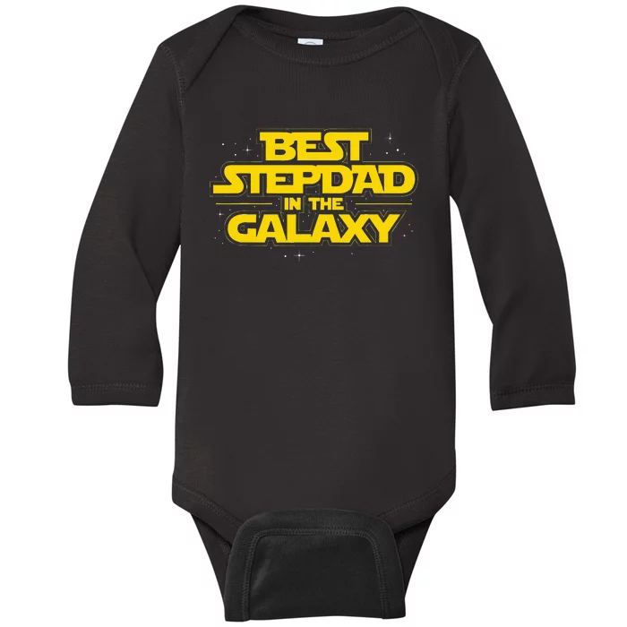 Best Stepdad In The Galaxy Stepfather Bonus Dad Fatherhood Baby Long Sleeve Bodysuit