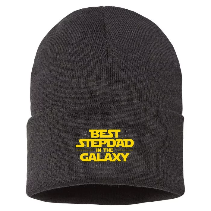 Best Stepdad In The Galaxy Stepfather Bonus Dad Fatherhood Sustainable Knit Beanie