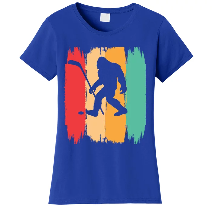 Bigfoot Sasquatch Ice Hockey Retro Vintage Sport Player Cool Gift Women's T-Shirt