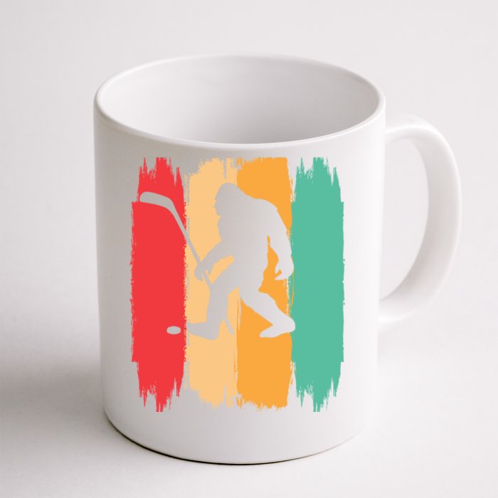 Bigfoot Sasquatch Ice Hockey Retro Vintage Sport Player Cool Gift Front & Back Coffee Mug