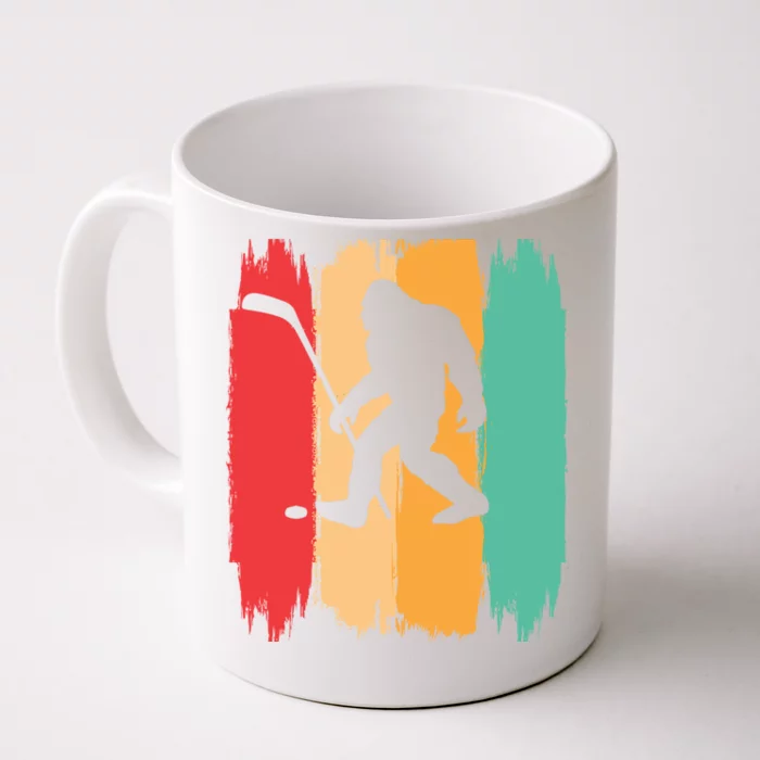 Bigfoot Sasquatch Ice Hockey Retro Vintage Sport Player Cool Gift Front & Back Coffee Mug