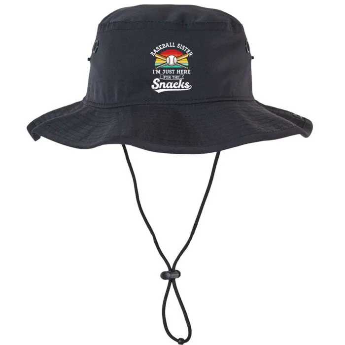 Baseball Sister Im Just Here For The Snacks Retro Baseball Legacy Cool Fit Booney Bucket Hat