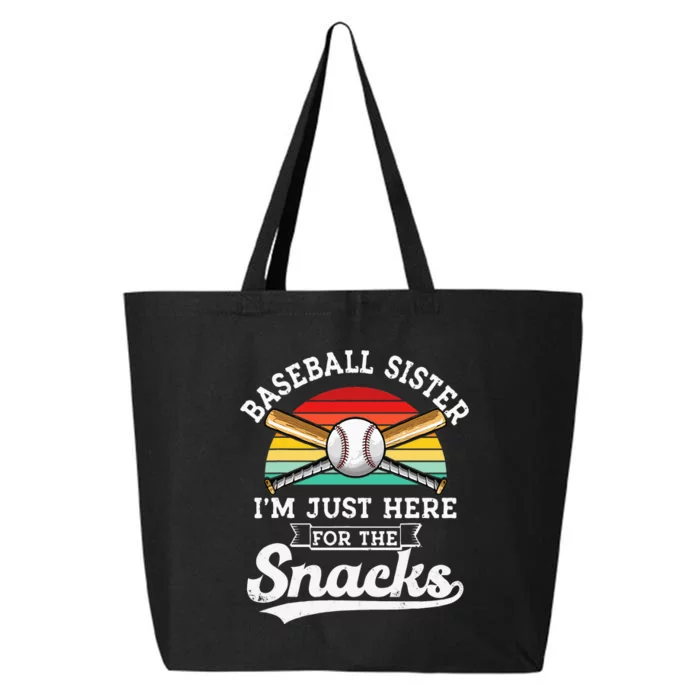 Baseball Sister Im Just Here For The Snacks Retro Baseball 25L Jumbo Tote