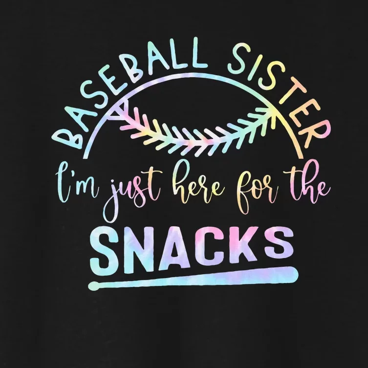 Baseball Sister IM Just Here For The Snacks Women's Crop Top Tee