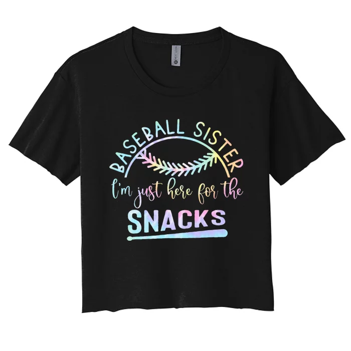 Baseball Sister IM Just Here For The Snacks Women's Crop Top Tee