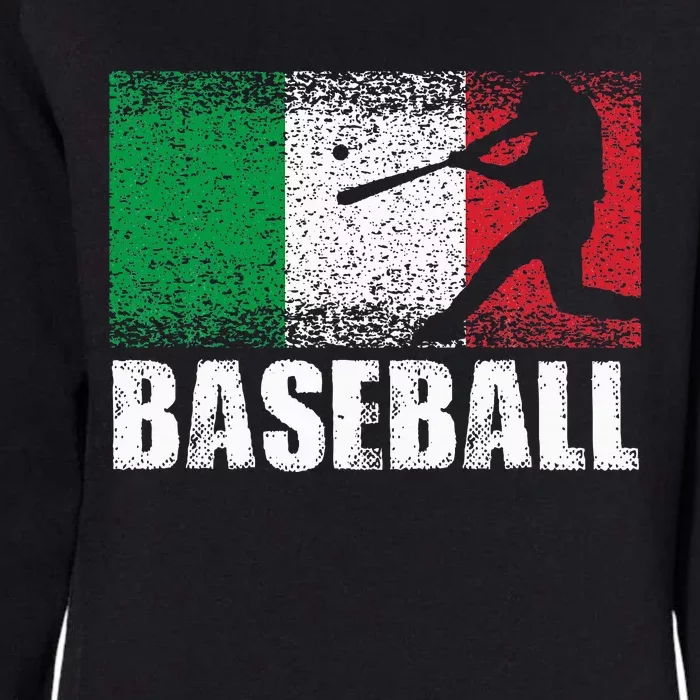 Baseball Sports Italy Flag Italian Baseball Womens California Wash Sweatshirt