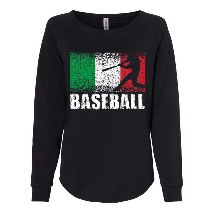 Baseball Sports Italy Flag Italian Baseball Womens California Wash Sweatshirt