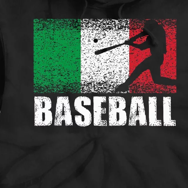 Baseball Sports Italy Flag Italian Baseball Tie Dye Hoodie