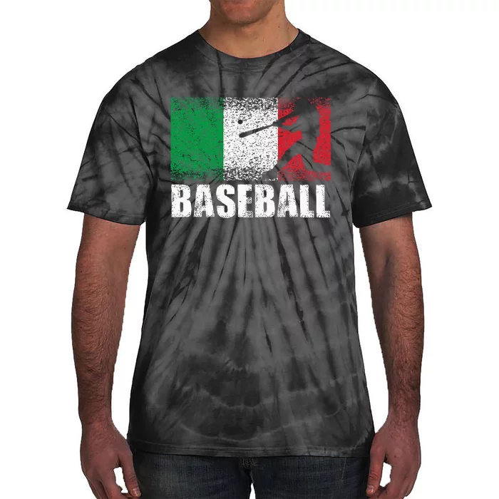 Baseball Sports Italy Flag Italian Baseball Tie-Dye T-Shirt