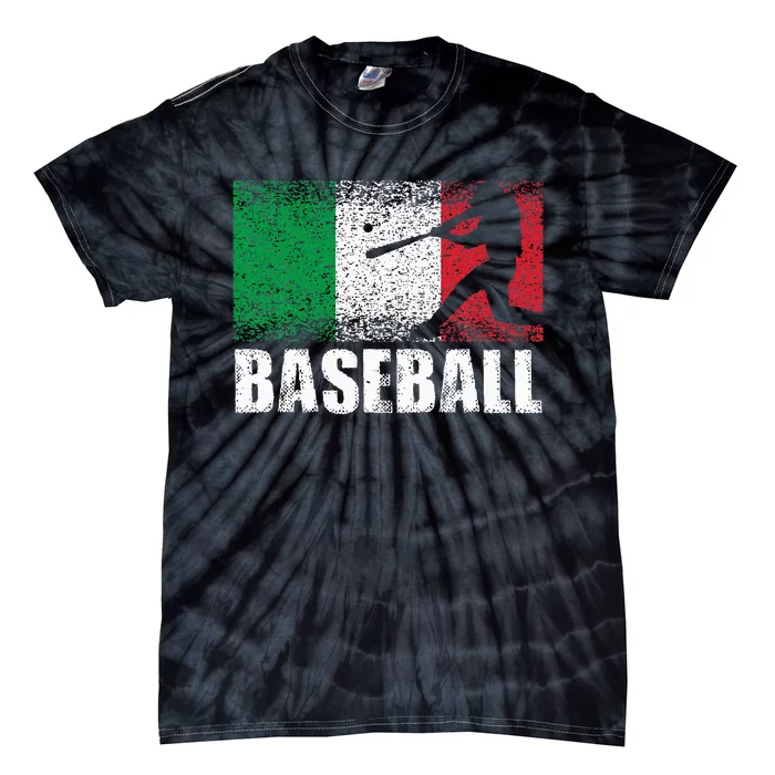 Baseball Sports Italy Flag Italian Baseball Tie-Dye T-Shirt