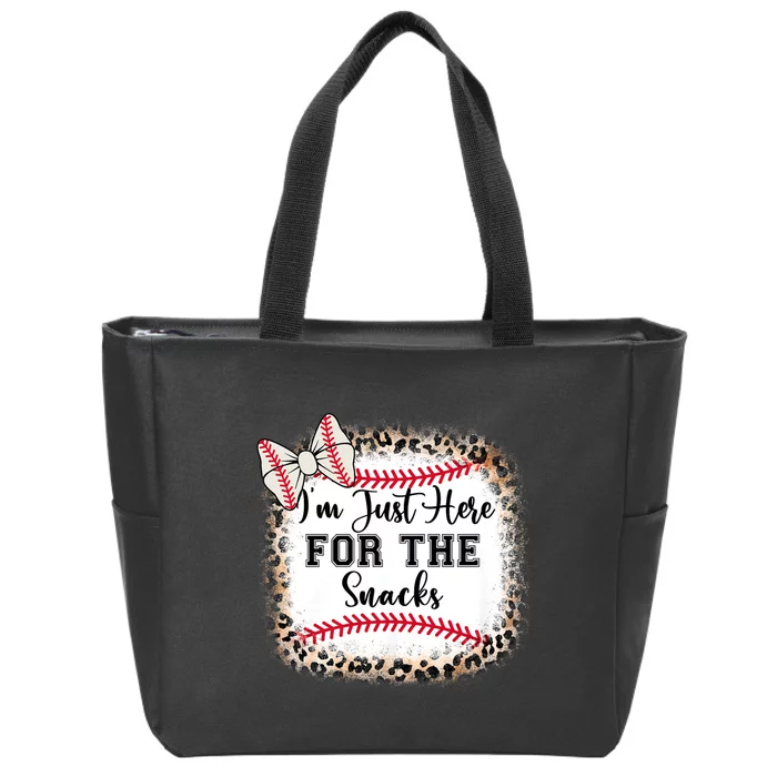 Baseball Sister Im Just Here For The Snacks Zip Tote Bag