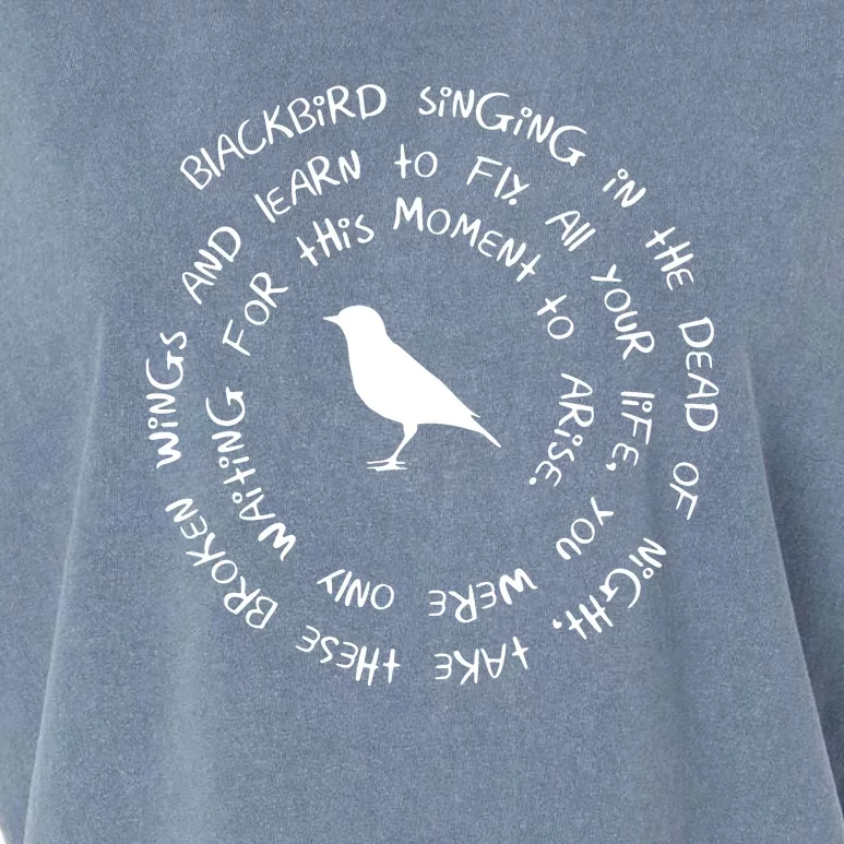 Blackbird Singing In The Dead Of Night Bird Lyrics Garment-Dyed Women's Muscle Tee