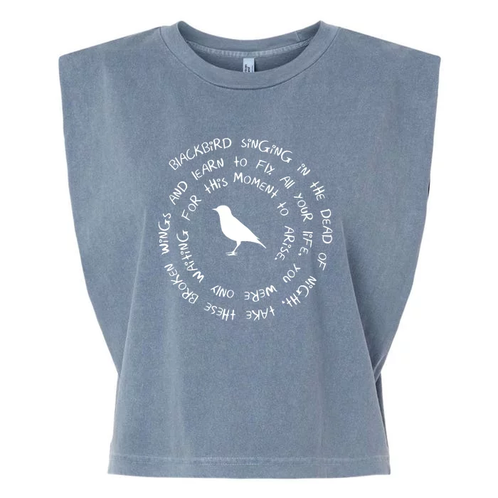 Blackbird Singing In The Dead Of Night Bird Lyrics Garment-Dyed Women's Muscle Tee