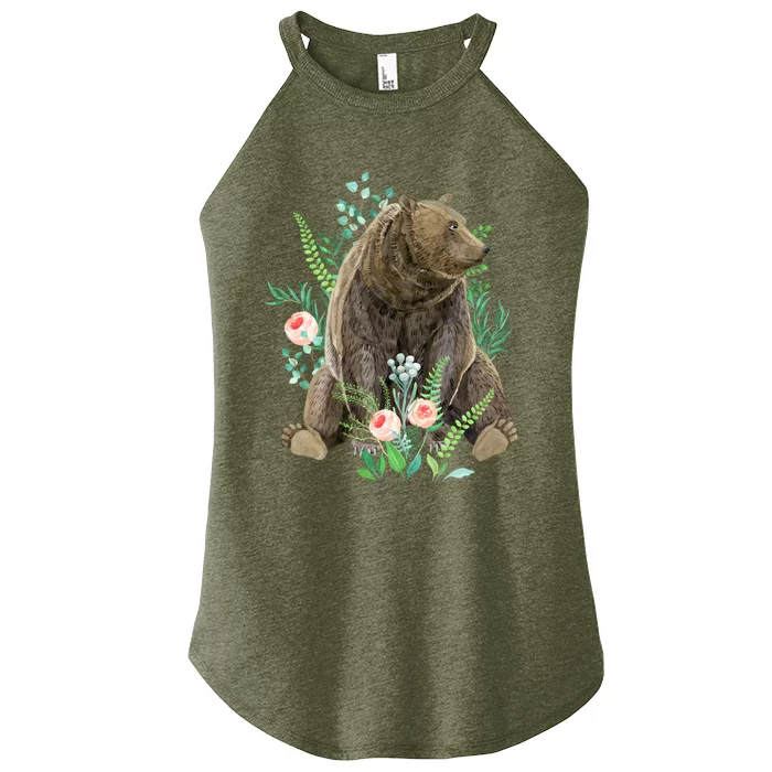 Bear Sitting In The Forest Women’s Perfect Tri Rocker Tank