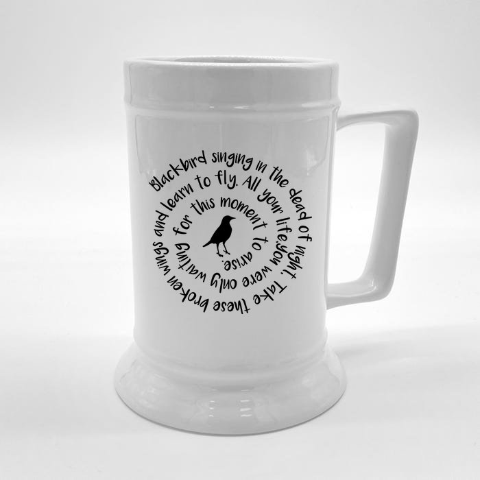 Blackbird Singing In The Dead Of Night Front & Back Beer Stein