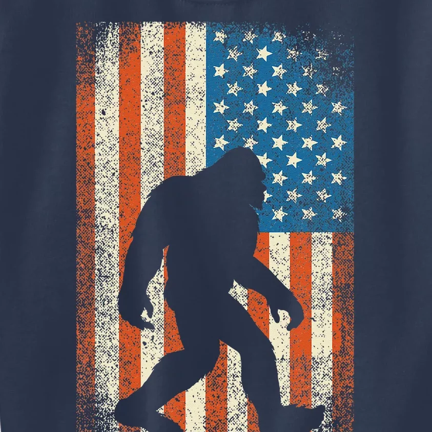 Bigfoot Sasquatch I Believe Patriot American Flag USA Kids Sweatshirt