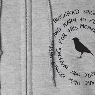 Blackbird Singing In The Dead Of Night Bird Lyrics Full Zip Hoodie