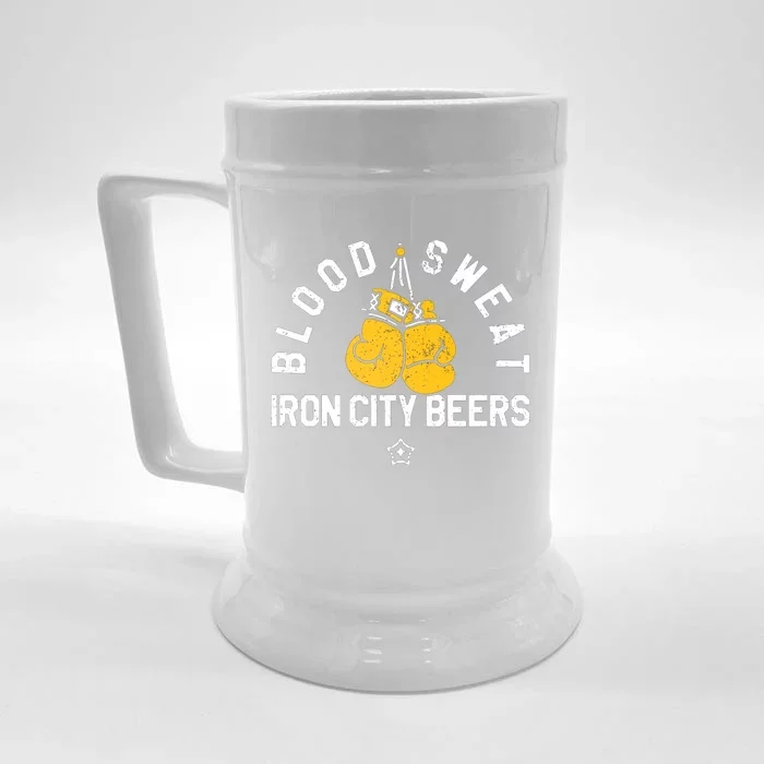 Blood Sweat Iron City Beers Front & Back Beer Stein