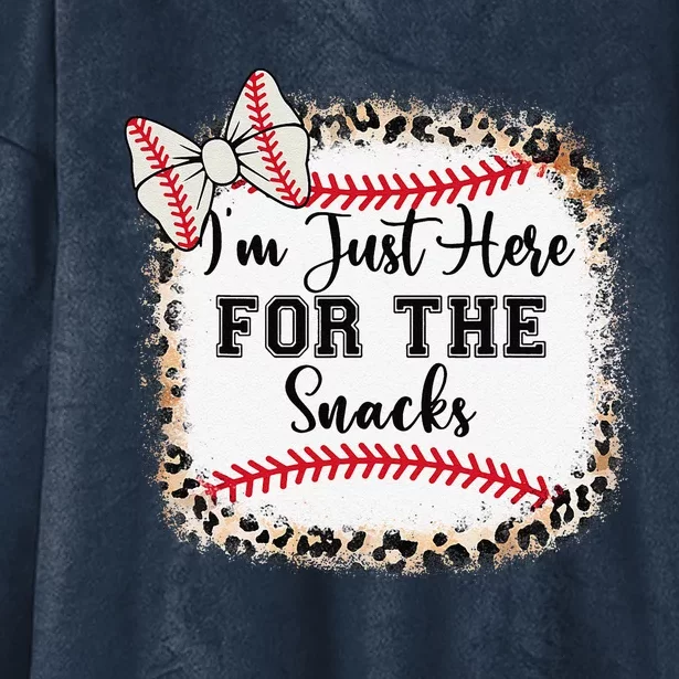 Baseball Sister Im Just Here For The Snacks Girl Hooded Wearable Blanket