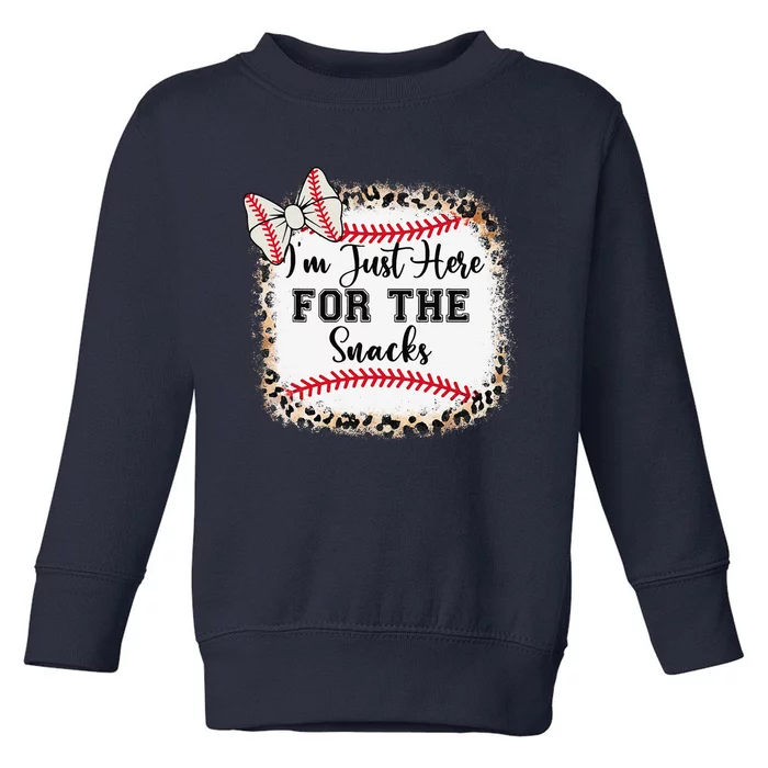 Baseball Sister Im Just Here For The Snacks Girl Toddler Sweatshirt