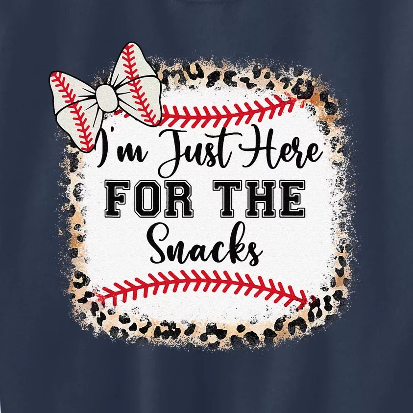 Baseball Sister Im Just Here For The Snacks Girl Kids Sweatshirt