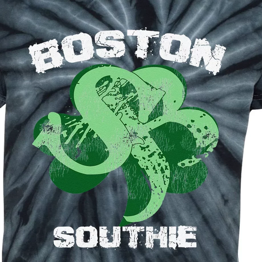 Boston Southie Irish Saint Patrick's Day Distressed Kids Tie-Dye T-Shirt