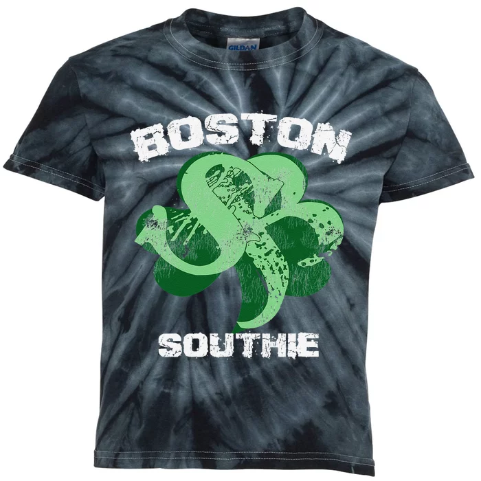 Boston Southie Irish Saint Patrick's Day Distressed Kids Tie-Dye T-Shirt